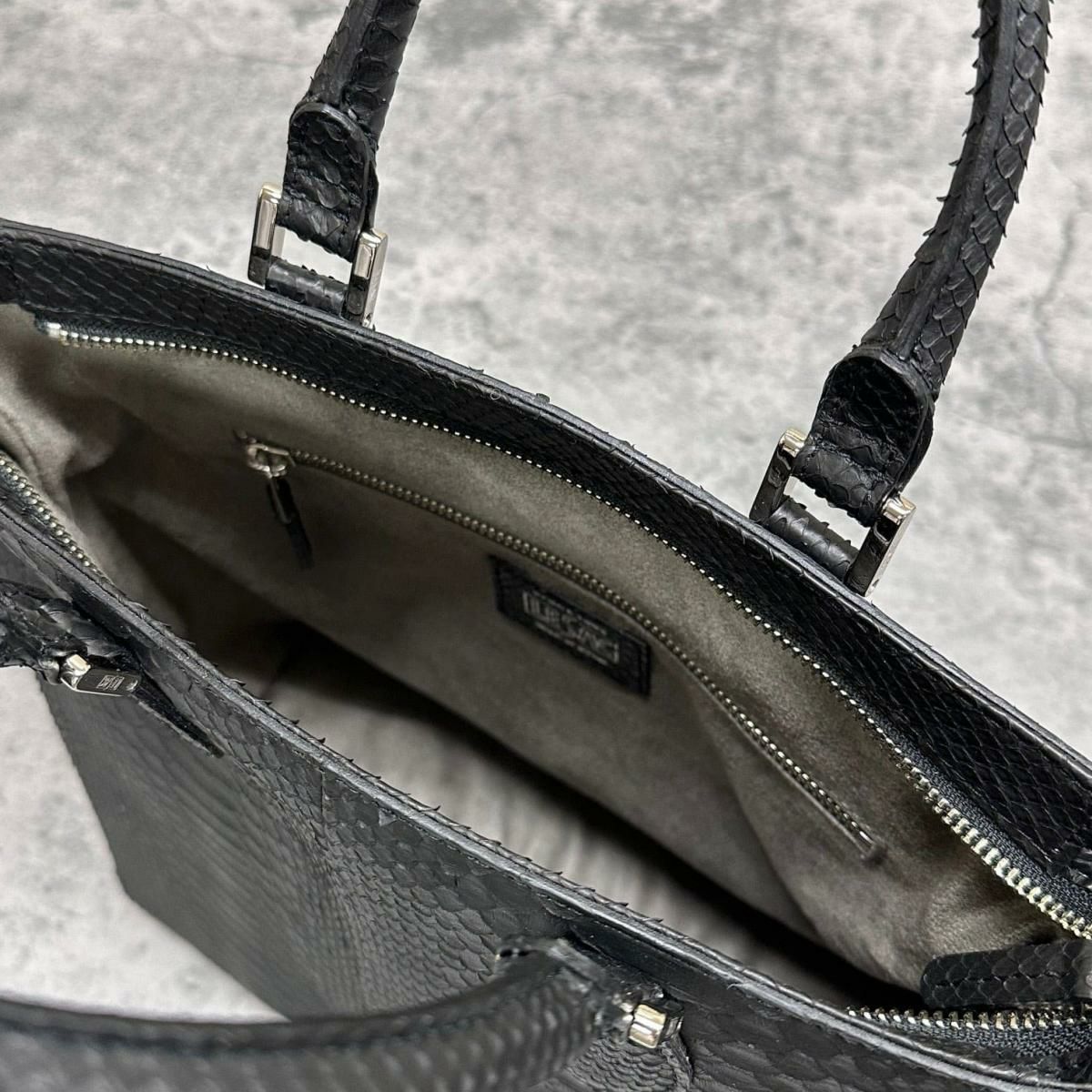 レザック パイソン トートバッグ ブラック 国産(日本製) LE'SAC libia