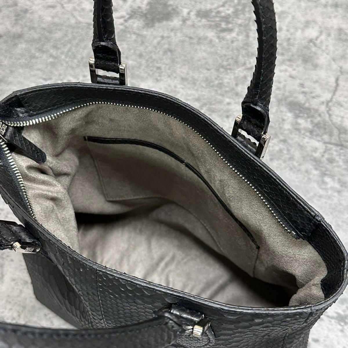 レザック パイソン トートバッグ ブラック 国産(日本製) LE'SAC libia