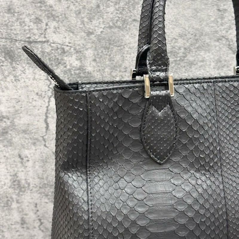 レザック パイソン トートバッグ ブラック 国産(日本製) LE'SAC libia