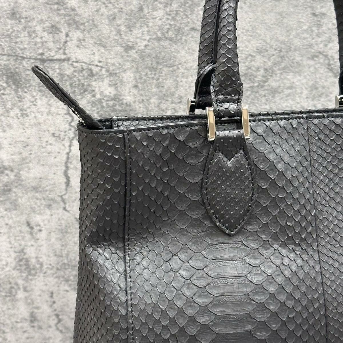 レザック パイソン トートバッグ ブラック 国産(日本製) LE'SAC libia