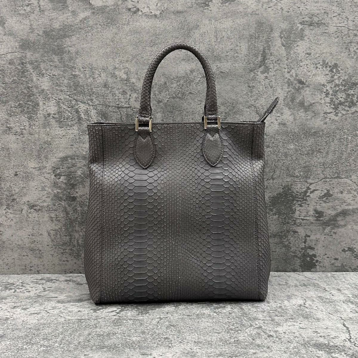 レザック パイソン トートバッグ グラファイト 国産(日本製) LE'SAC libia