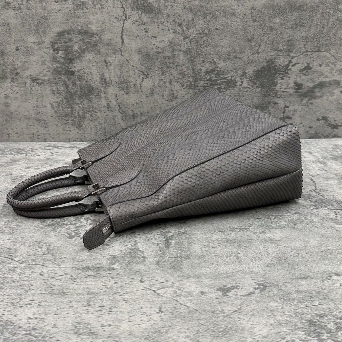 レザック パイソン トートバッグ グラファイト 国産(日本製) LE'SAC libia