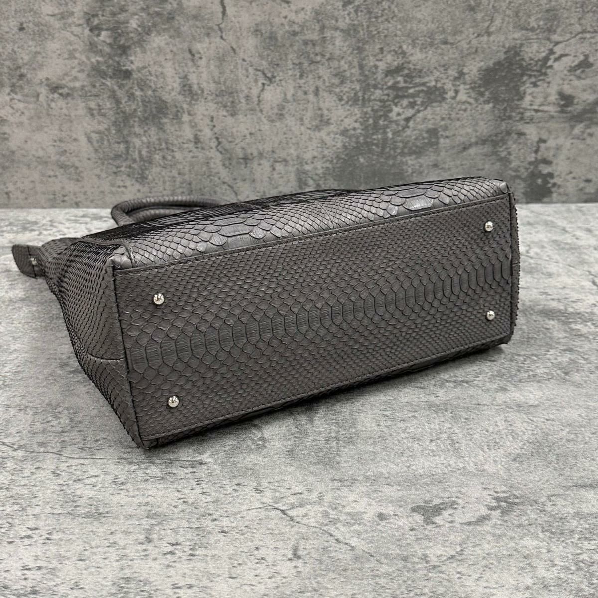 レザック パイソン トートバッグ グラファイト 国産(日本製) LE'SAC libia