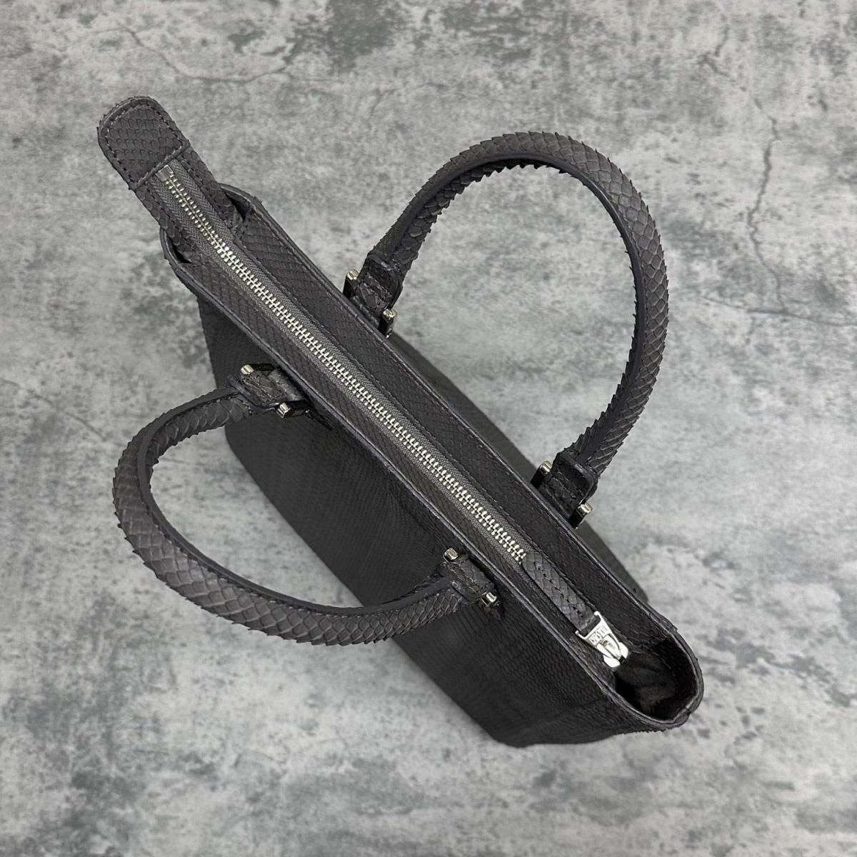 レザック パイソン トートバッグ グラファイト 国産(日本製) LE'SAC libia