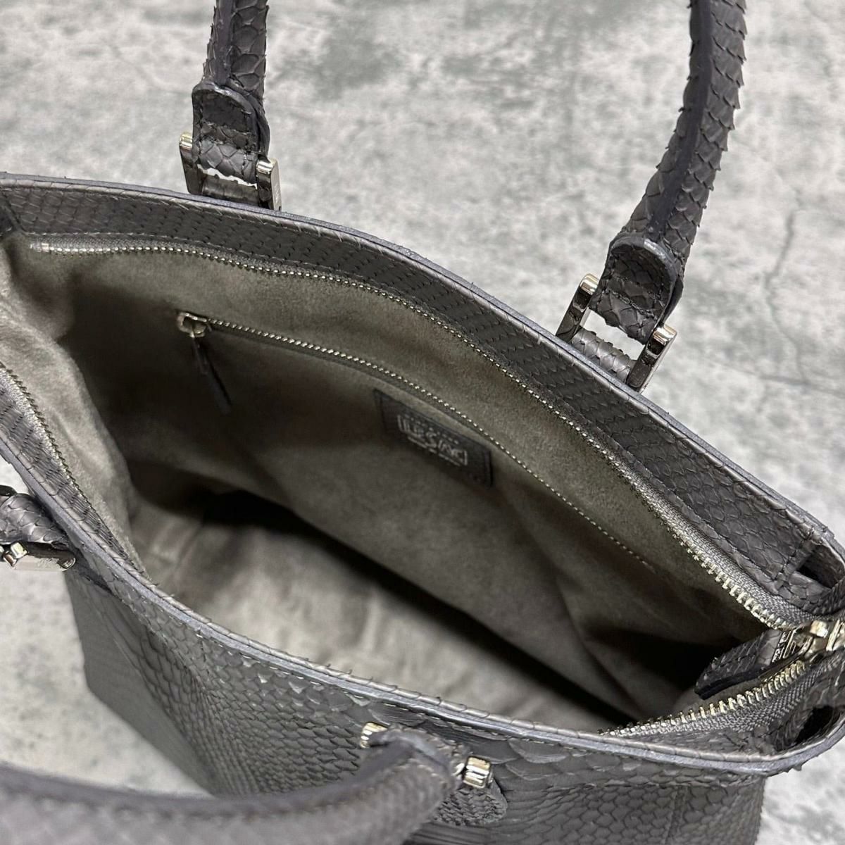 レザック パイソン トートバッグ グラファイト 国産(日本製) LE'SAC libia