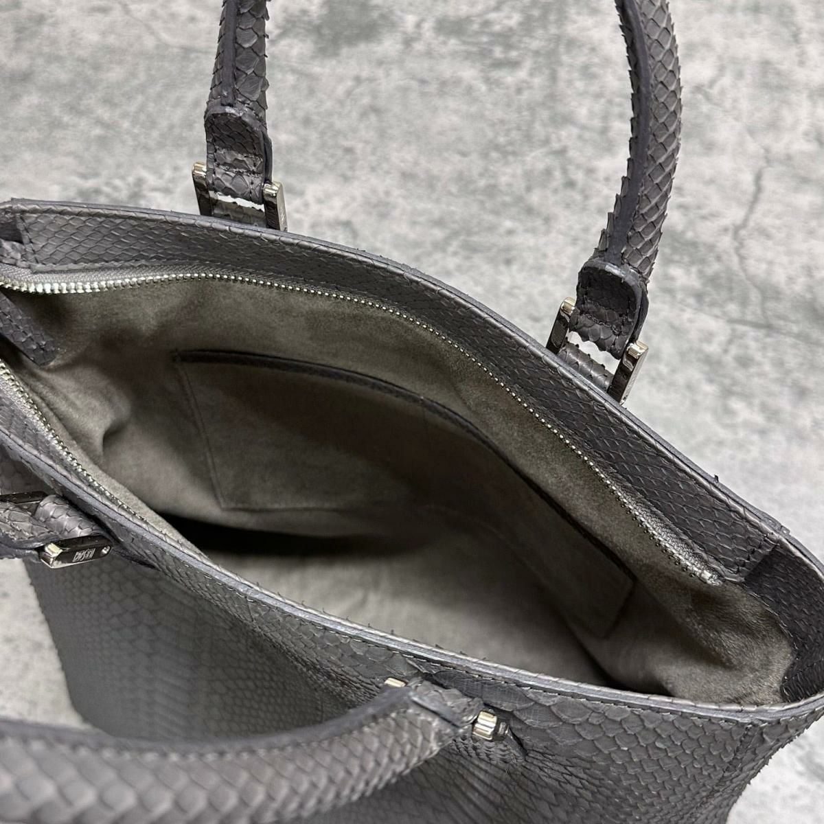 レザック パイソン トートバッグ グラファイト 国産(日本製) LE'SAC libia