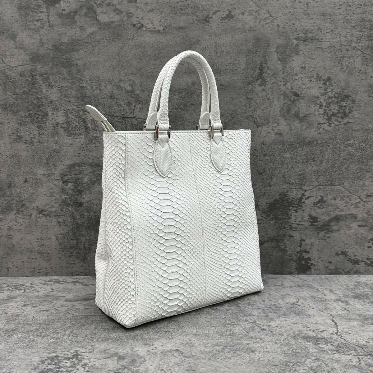 レザック パイソン トートバッグ ホワイト 国産(日本製) LE'SAC libia