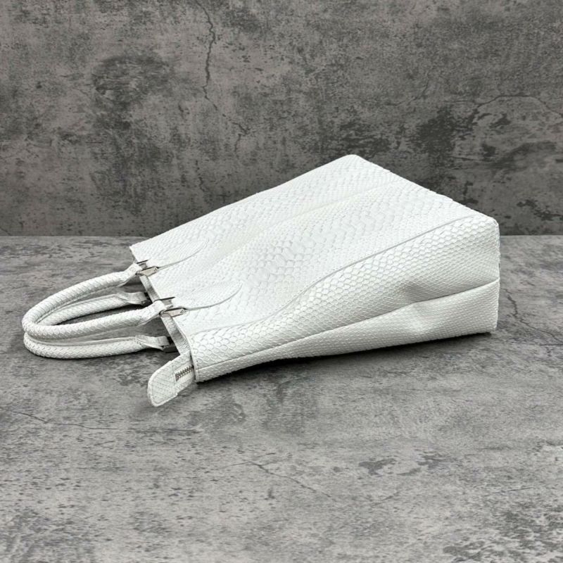 レザック パイソン トートバッグ ホワイト 国産(日本製) LE'SAC libia