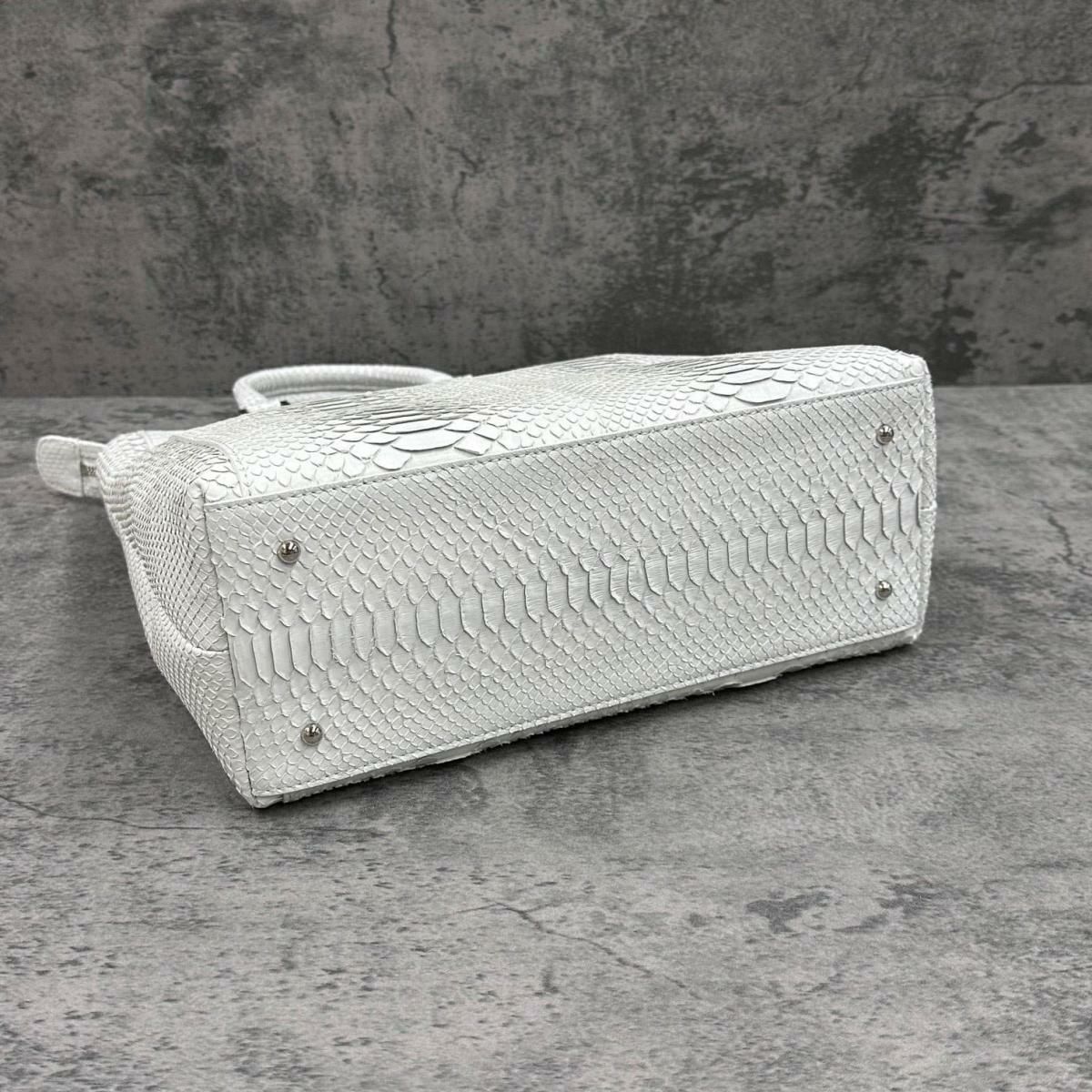 レザック パイソン トートバッグ ホワイト 国産(日本製) LE'SAC libia