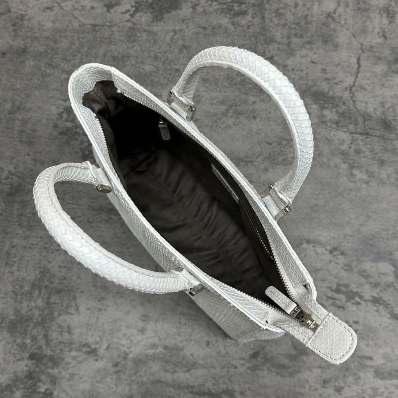 レザック パイソン トートバッグ ホワイト 国産(日本製) LE'SAC libia