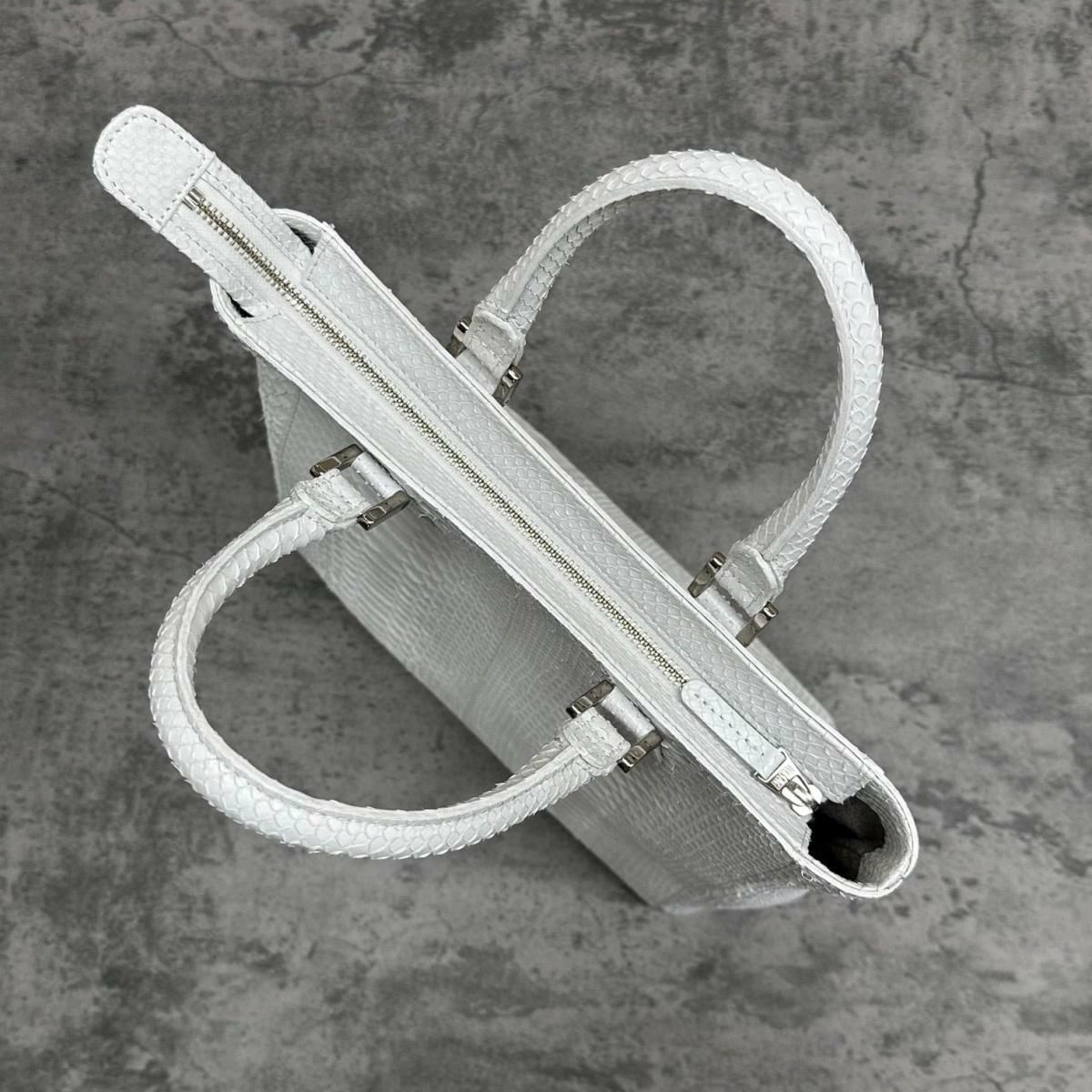 レザック パイソン トートバッグ ホワイト 国産(日本製) LE'SAC libia