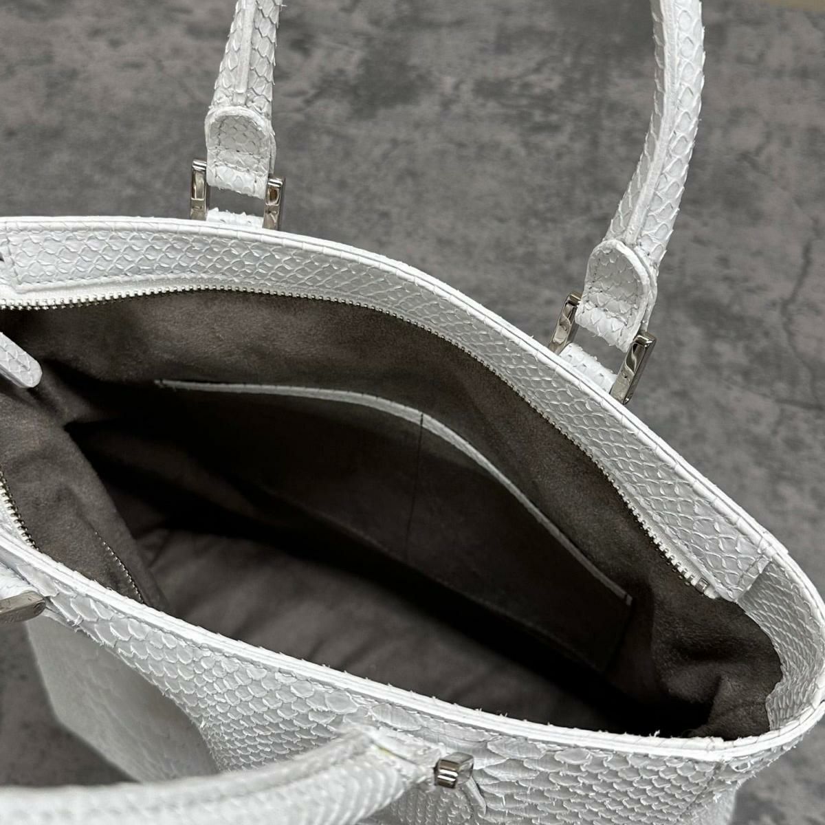 レザック パイソン トートバッグ ホワイト 国産(日本製) LE'SAC libia