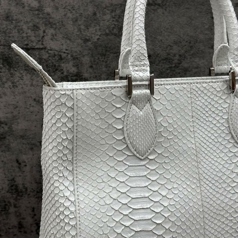 レザック パイソン トートバッグ ホワイト 国産(日本製) LE'SAC libia