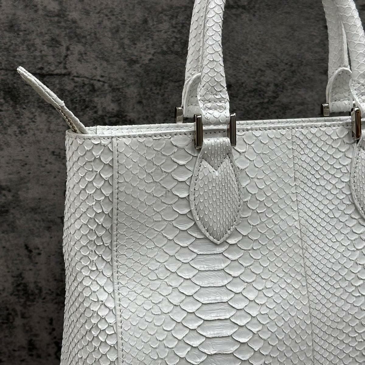レザック パイソン トートバッグ ホワイト 国産(日本製) LE'SAC libia