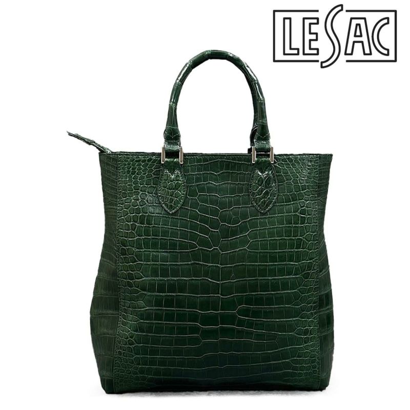 レザック クロコダイル トートバッグ グリーン 国産(日本製) LE'SAC libiacroco