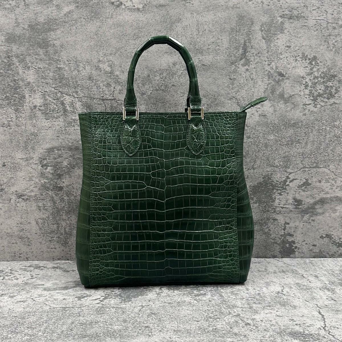 レザック クロコダイル トートバッグ グリーン 国産(日本製) LE'SAC libiacroco