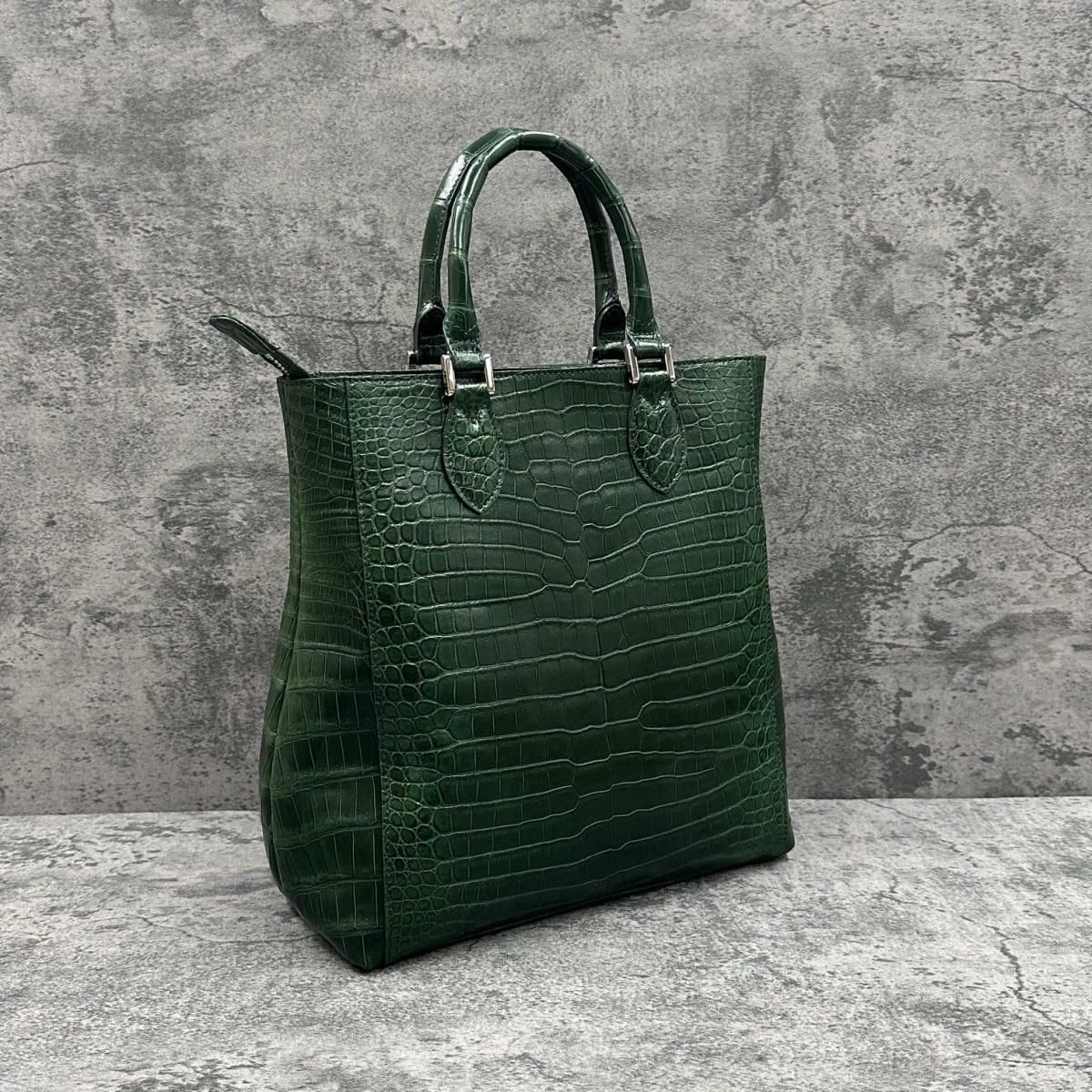 レザック クロコダイル トートバッグ グリーン 国産(日本製) LE'SAC libiacroco
