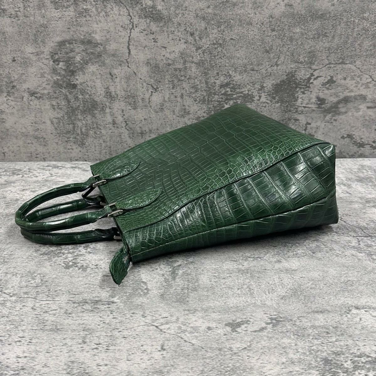 レザック クロコダイル トートバッグ グリーン 国産(日本製) LE'SAC libiacroco