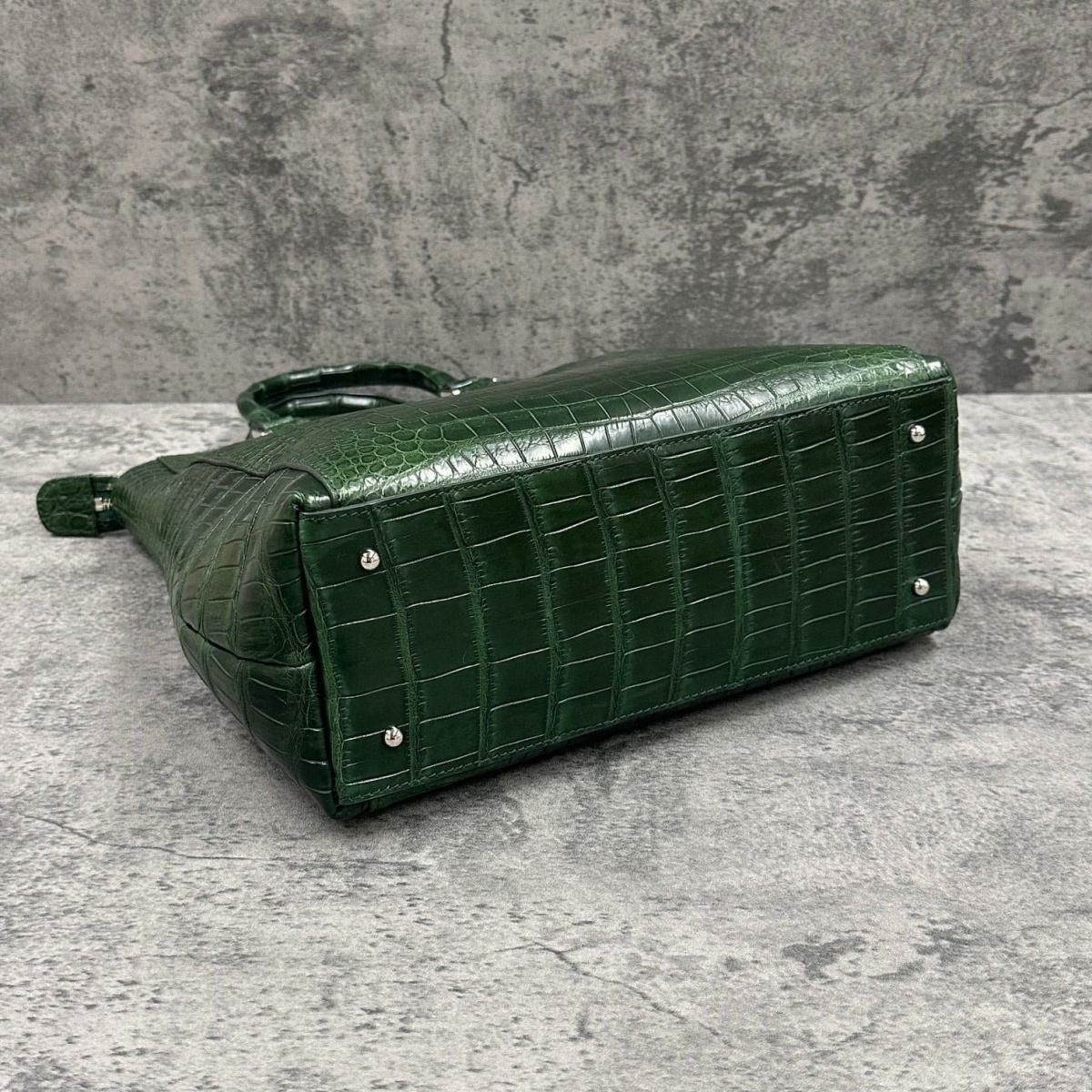 レザック クロコダイル トートバッグ グリーン 国産(日本製) LE'SAC libiacroco