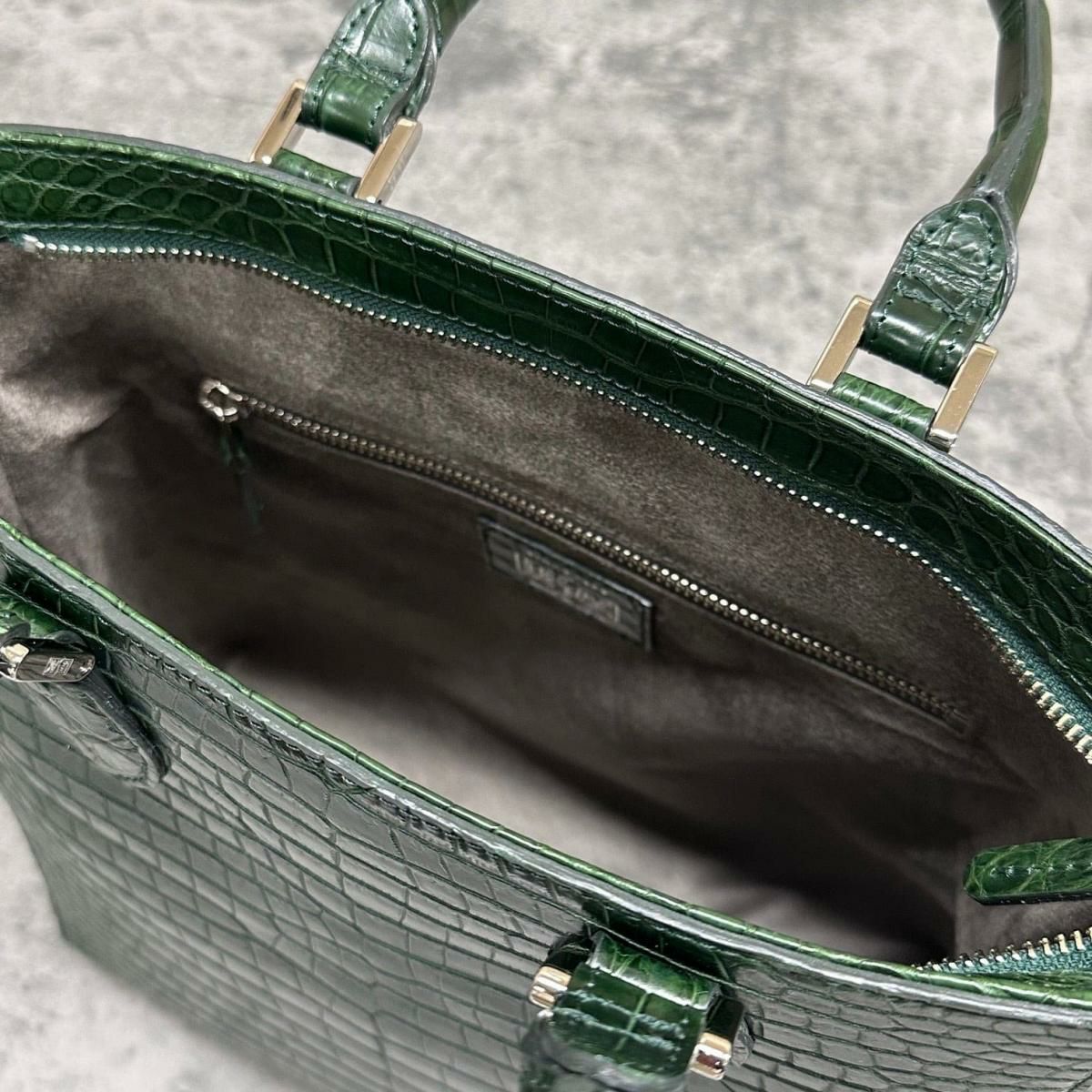 レザック クロコダイル トートバッグ グリーン 国産(日本製) LE'SAC libiacroco