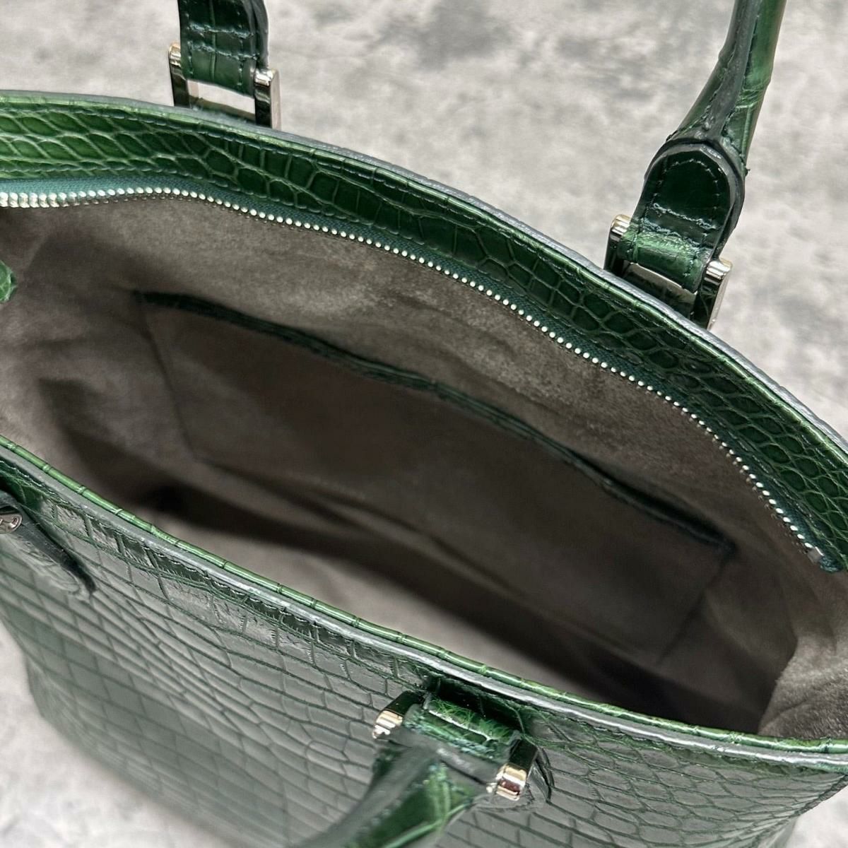 レザック クロコダイル トートバッグ グリーン 国産(日本製) LE'SAC libiacroco