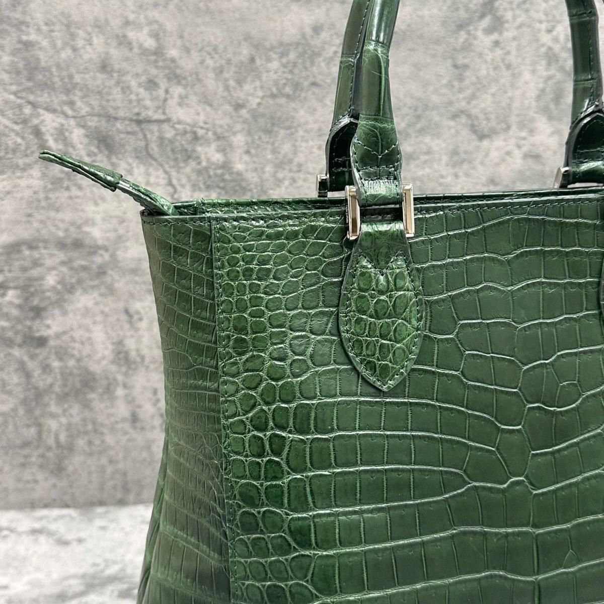 レザック クロコダイル トートバッグ グリーン 国産(日本製) LE'SAC libiacroco