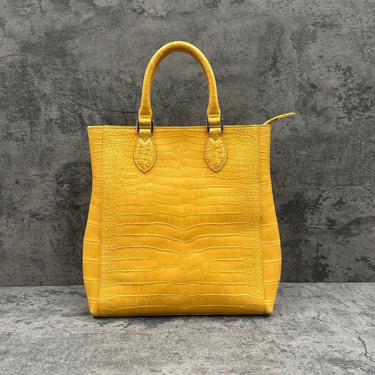 レザック クロコダイル トートバッグ マスタード 国産(日本製) LE'SAC libiacroco