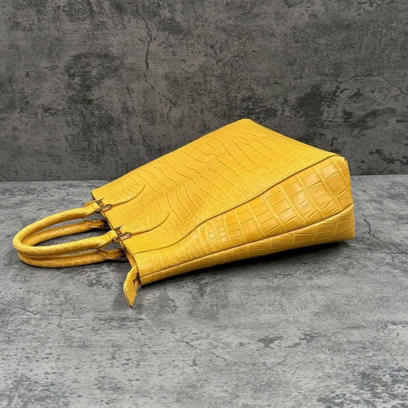 レザック クロコダイル トートバッグ マスタード 国産(日本製) LE'SAC libiacroco