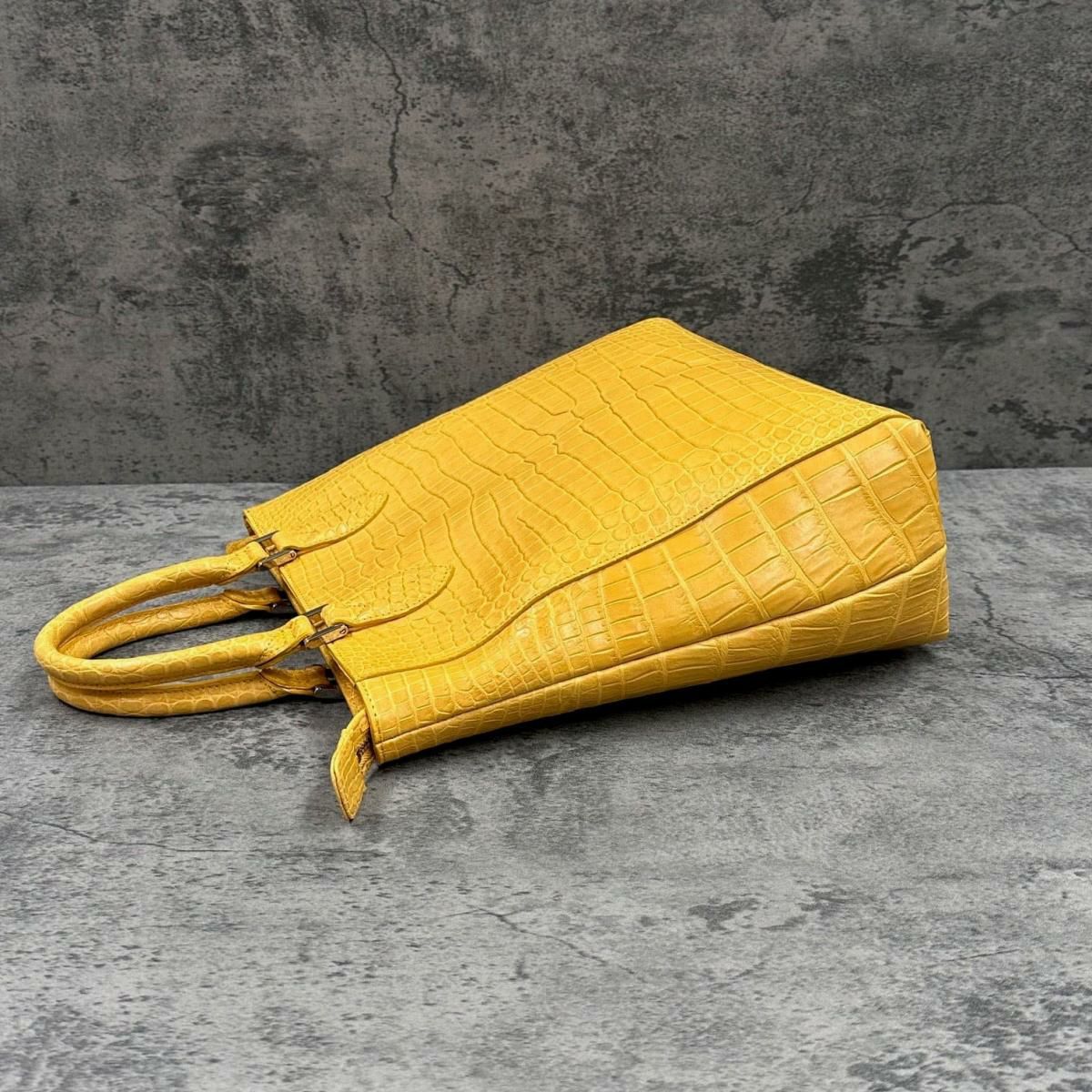 レザック クロコダイル トートバッグ マスタード 国産(日本製) LE'SAC libiacroco