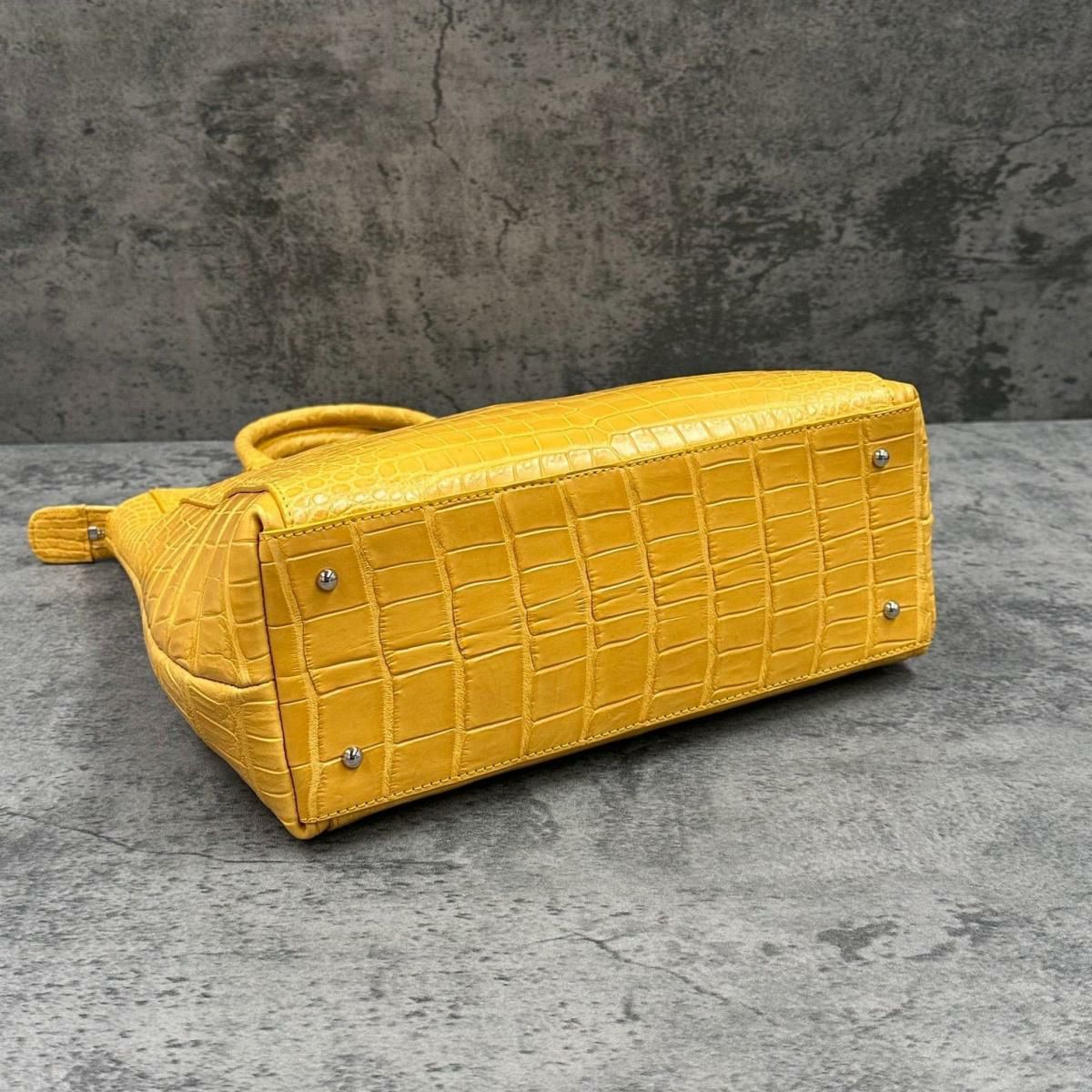 レザック クロコダイル トートバッグ マスタード 国産(日本製) LE'SAC libiacroco