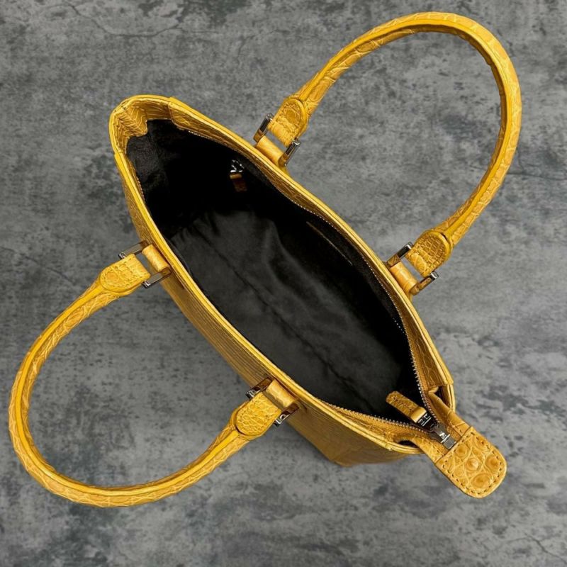 レザック クロコダイル トートバッグ マスタード 国産(日本製) LE'SAC libiacroco