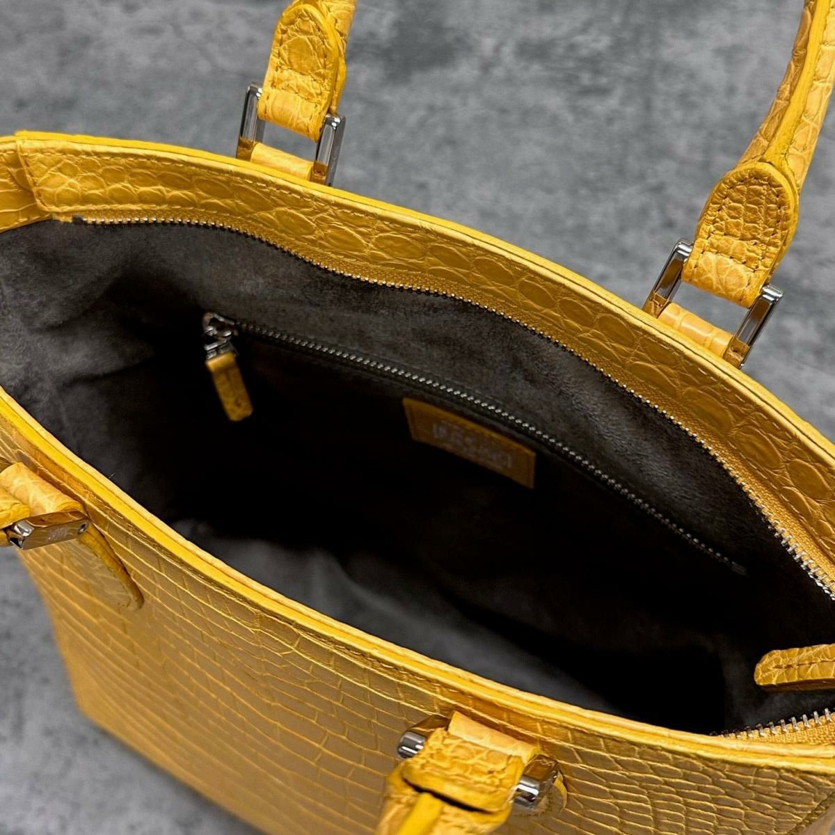 レザック クロコダイル トートバッグ マスタード 国産(日本製) LE'SAC libiacroco