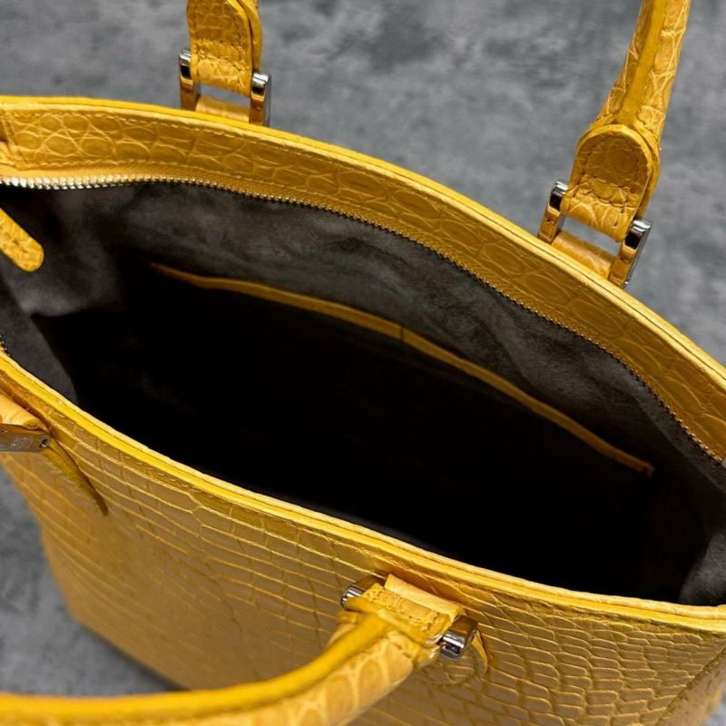 レザック クロコダイル トートバッグ マスタード 国産(日本製) LE'SAC libiacroco