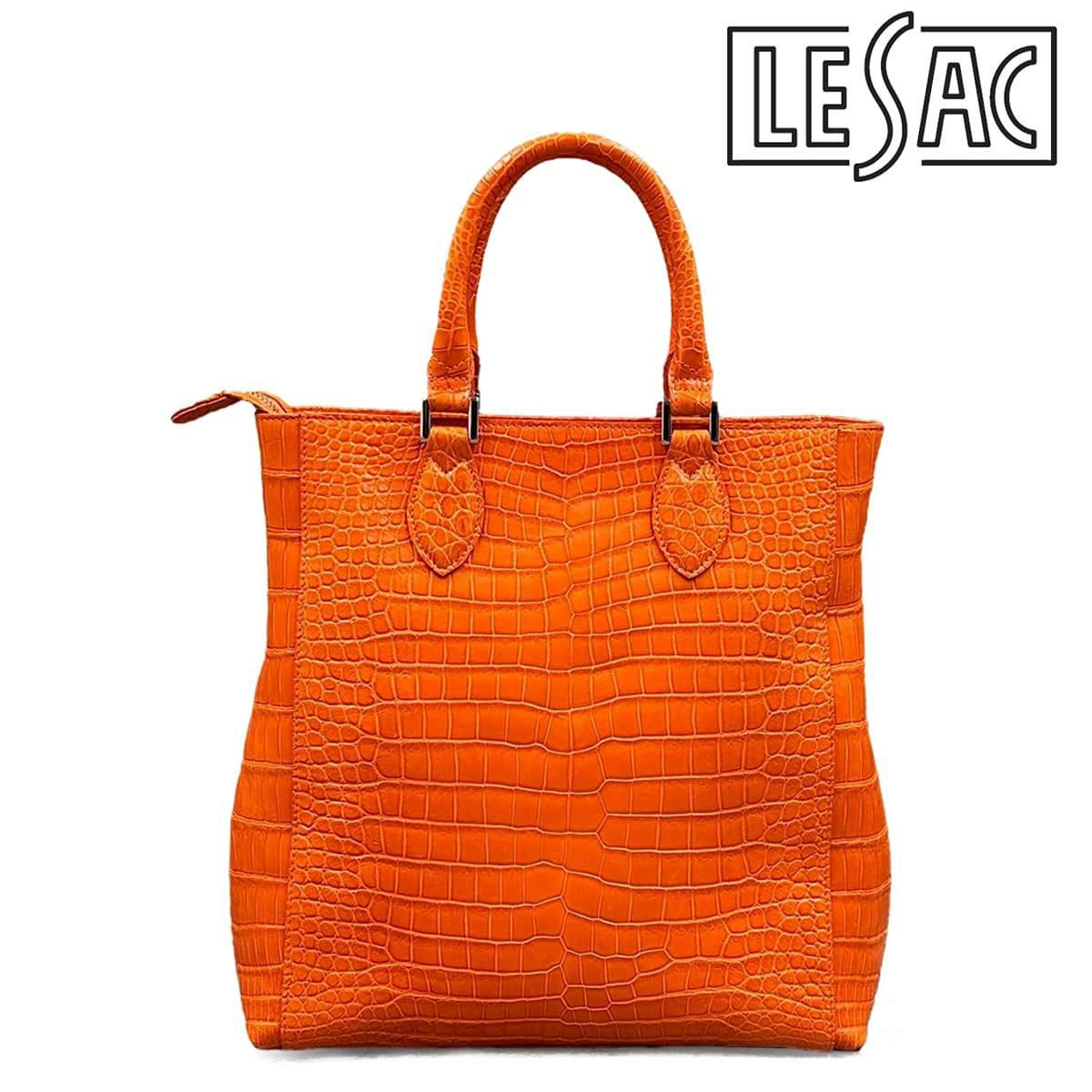 レザック クロコダイル トートバッグ オレンジ 国産(日本製) LE'SAC libiacroco