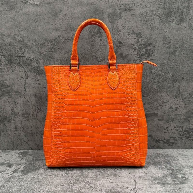 レザック クロコダイル トートバッグ オレンジ 国産(日本製) LE'SAC libiacroco