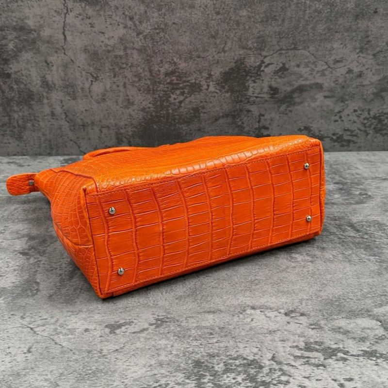 レザック クロコダイル トートバッグ オレンジ 国産(日本製) LE'SAC libiacroco