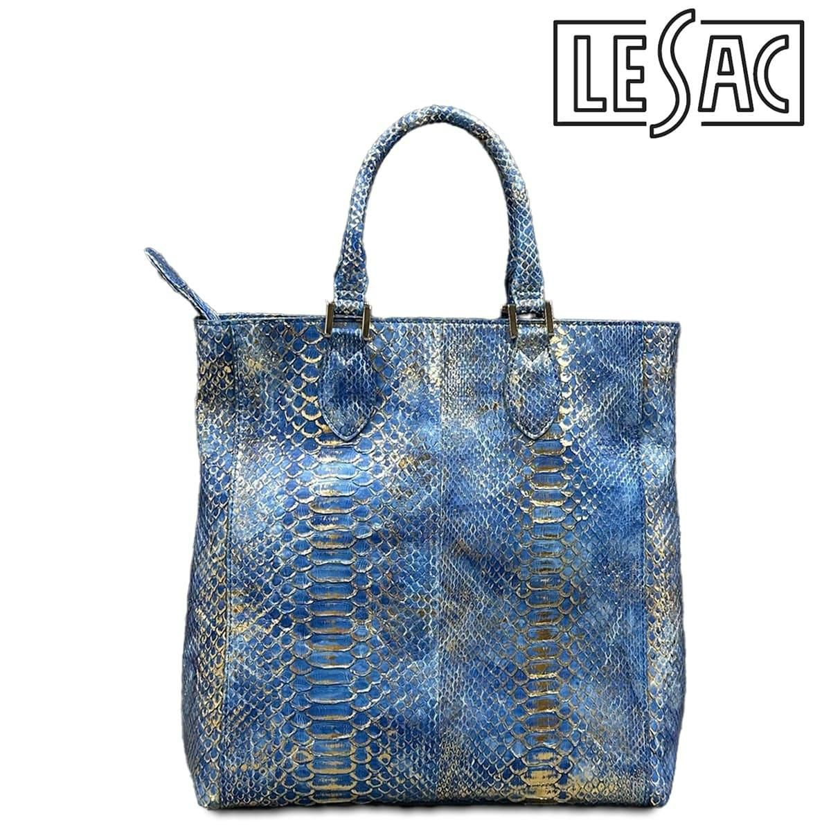  レザック パイソンル トートバッグ ゴールド/ブルー 国産(日本製) LE'SAC libia-spc