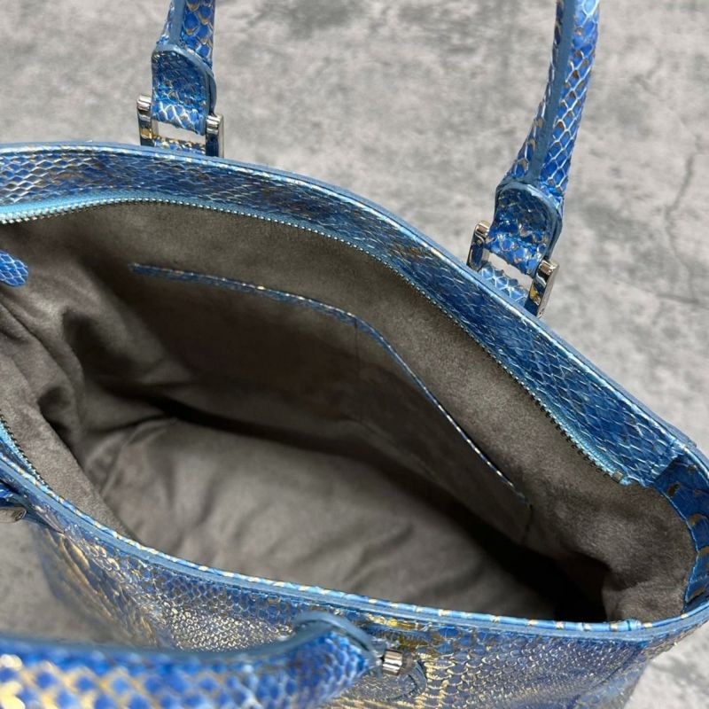  レザック パイソンル トートバッグ ゴールド/ブルー 国産(日本製) LE'SAC libia-spc