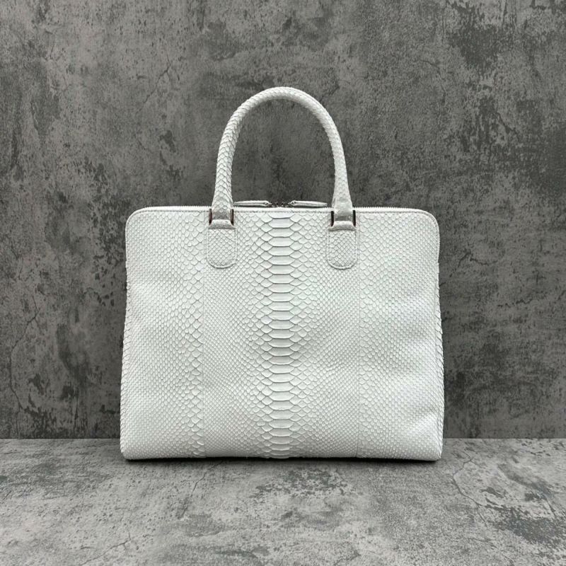 レザック パイソン ブリーフバッグ ホワイト 国産(日本製) LE'SAC milan