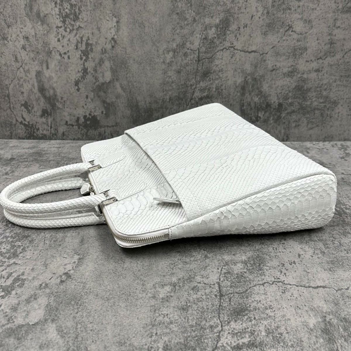 レザック パイソン ブリーフバッグ ホワイト 国産(日本製) LE'SAC milan
