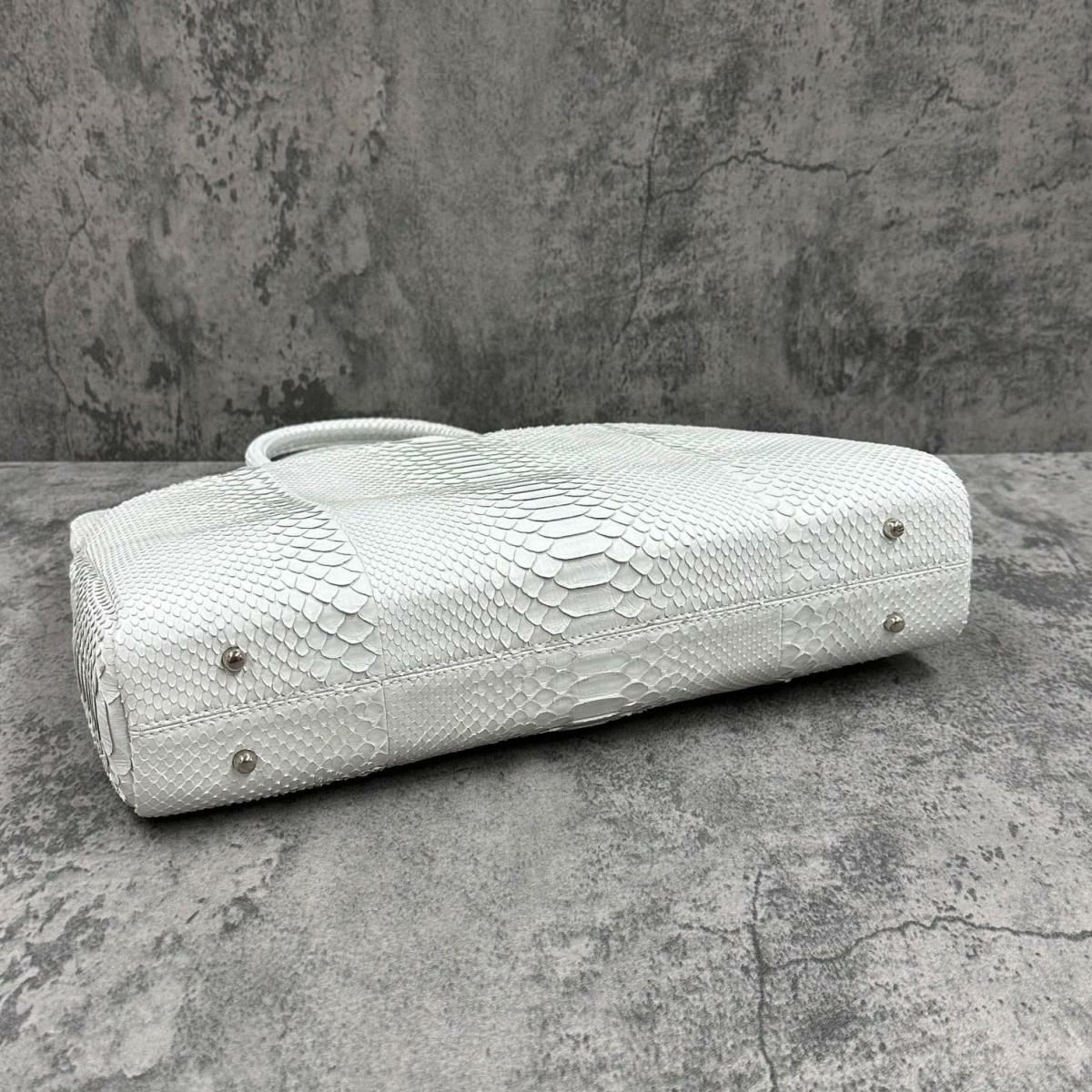 レザック パイソン ブリーフバッグ ホワイト 国産(日本製) LE'SAC milan