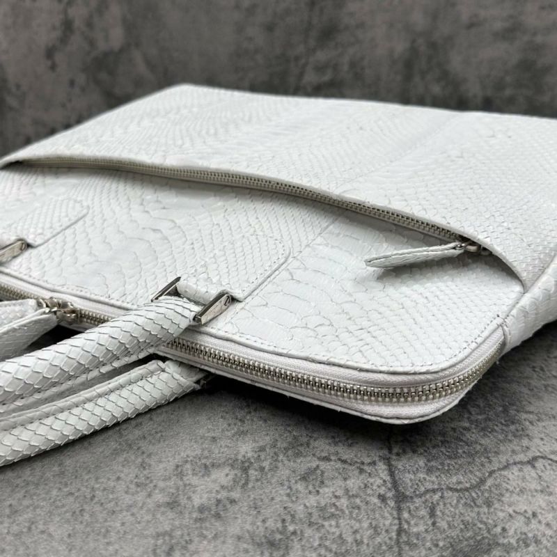 レザック パイソン ブリーフバッグ ホワイト 国産(日本製) LE'SAC milan