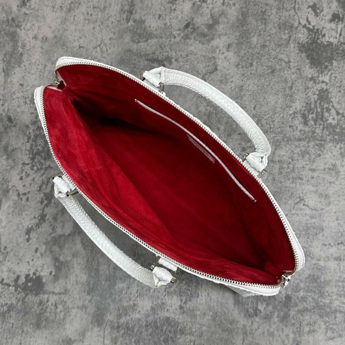 レザック パイソン ブリーフバッグ ホワイト 国産(日本製) LE'SAC milan