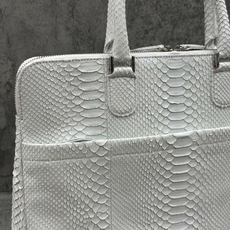 レザック パイソン ブリーフバッグ ホワイト 国産(日本製) LE'SAC milan