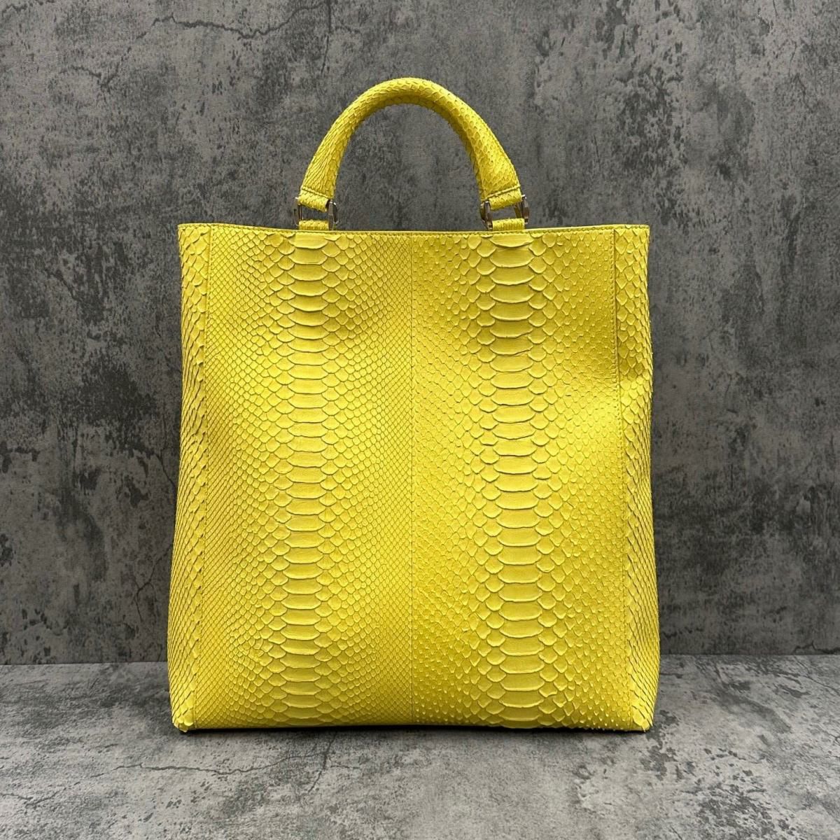 レザック パイソン トートバッグ イエロー 国産(日本製) LE'SAC taothp