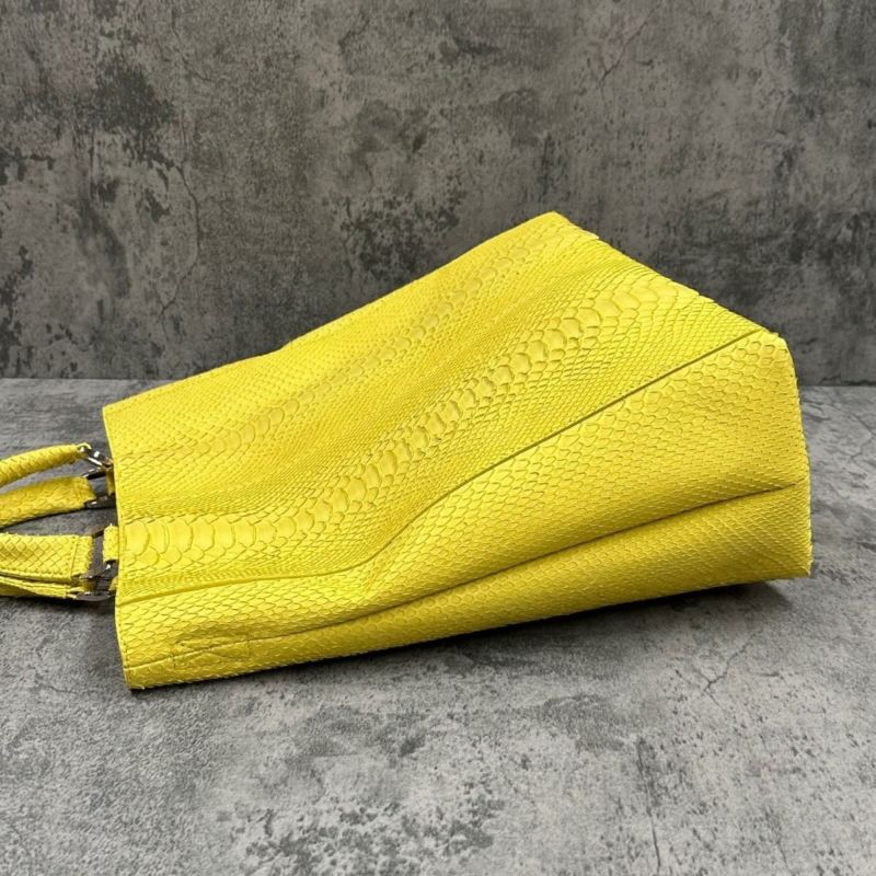 レザック パイソン トートバッグ イエロー 国産(日本製) LE'SAC taothp