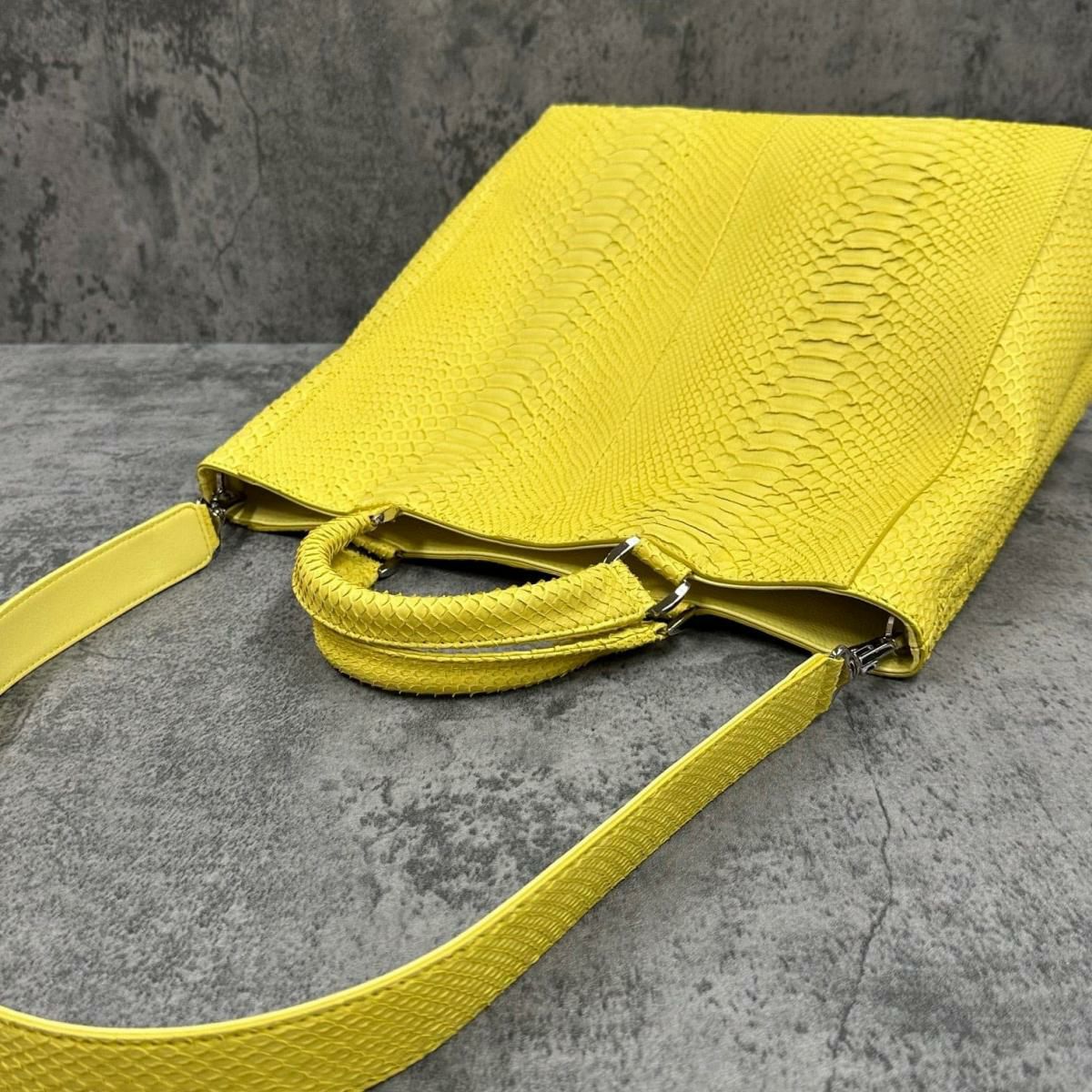 レザック パイソン トートバッグ イエロー 国産(日本製) LE'SAC taothp