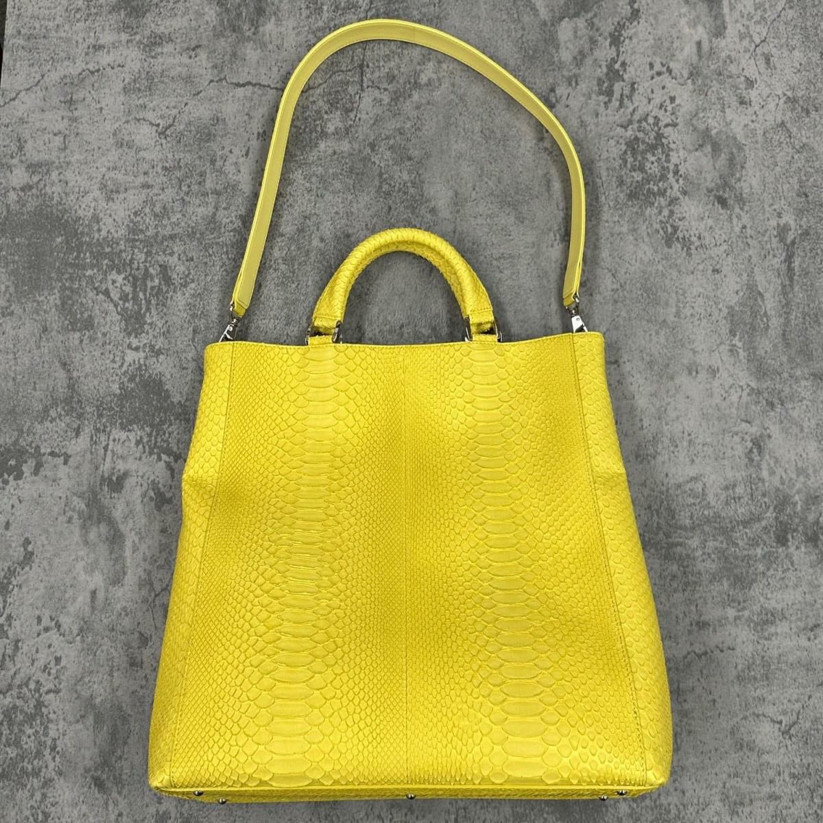 レザック パイソン トートバッグ イエロー 国産(日本製) LE'SAC taothp