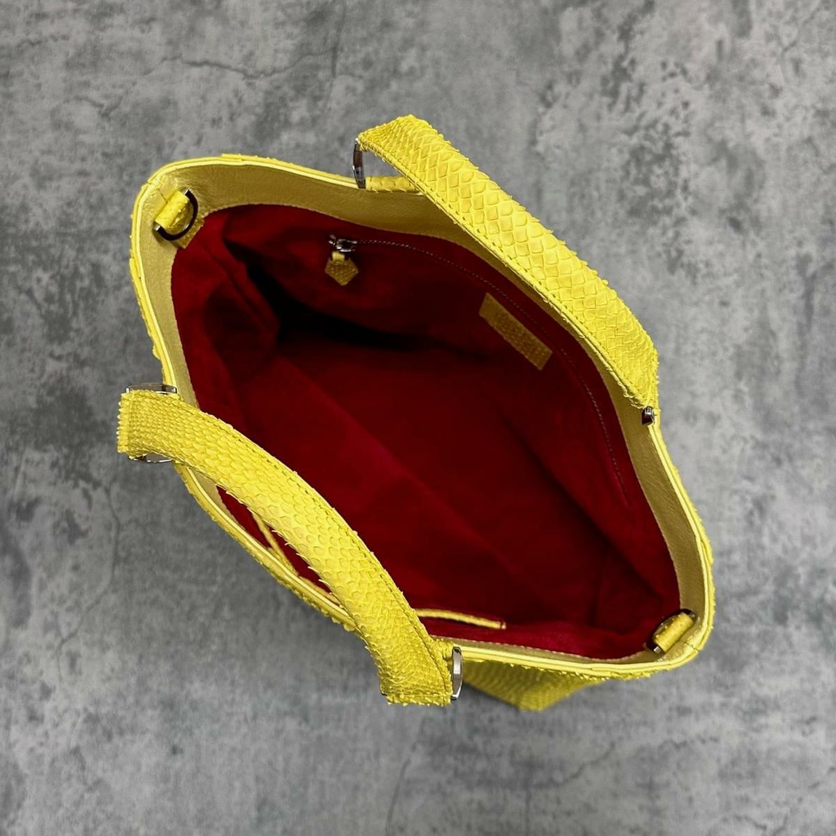 レザック パイソン トートバッグ イエロー 国産(日本製) LE'SAC taothp