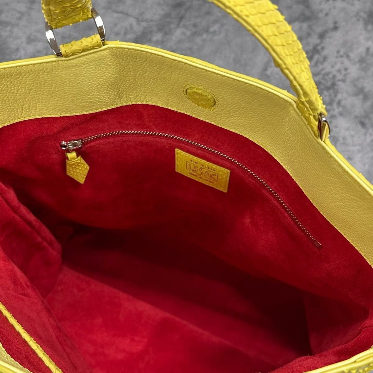 レザック パイソン トートバッグ イエロー 国産(日本製) LE'SAC taothp